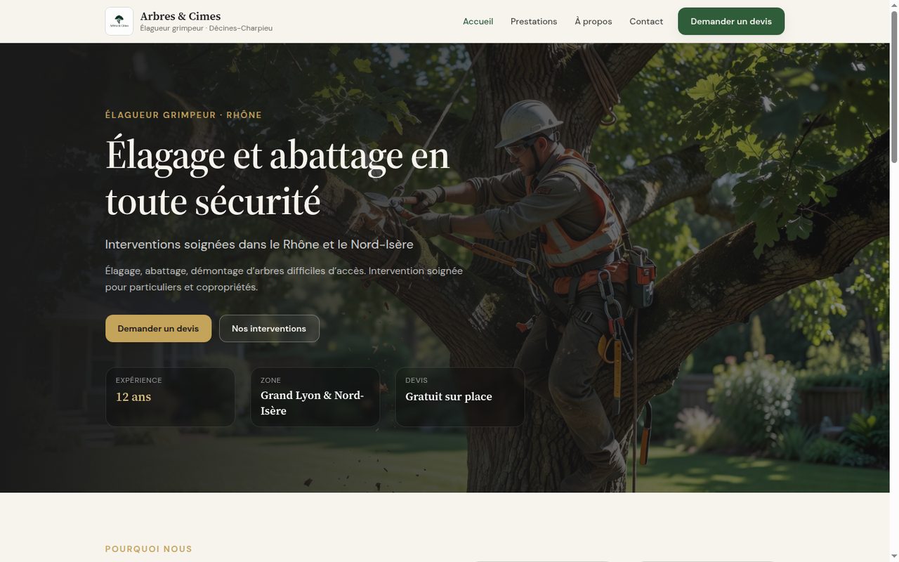 Page d’accueil du site Arbres & Cimes